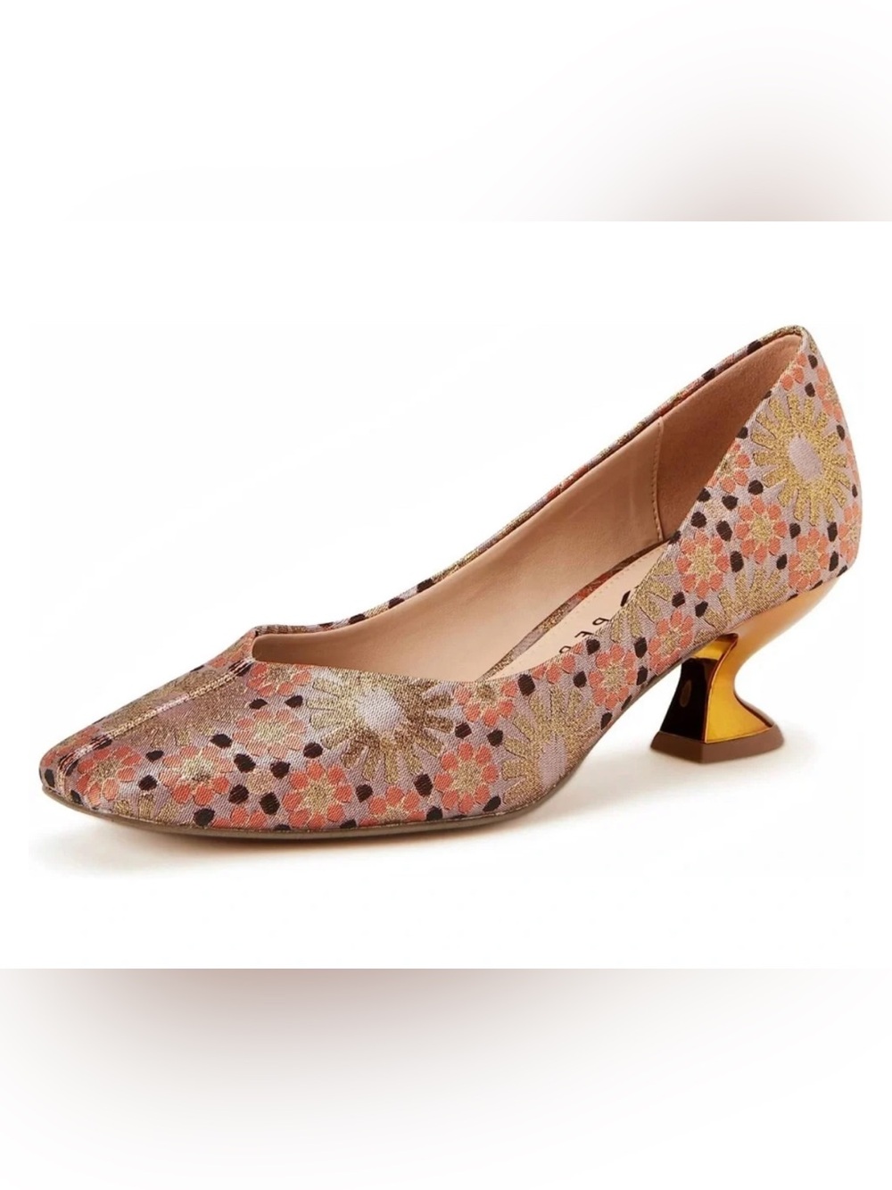 Katy Perry Collections Peach Floral The Laterr Block Heel Pumps